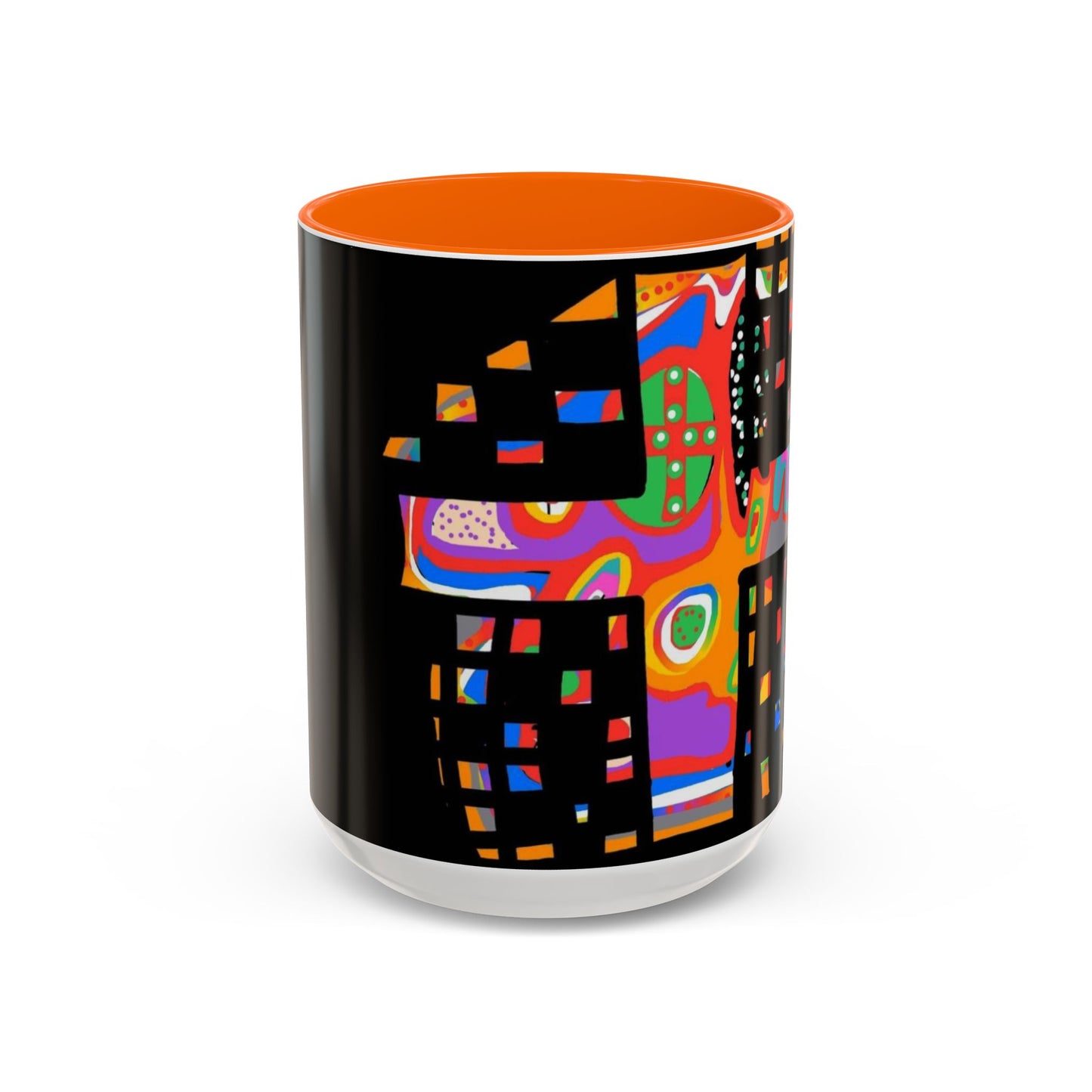 Coffee Mug — Colorful Abstract Cross Accent Ceramic Mug (11/15 oz)