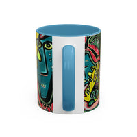 AbstractCONCERT.   Pop Art Coffee Mug — Colorful Faces Accent Mug (11/15 oz)