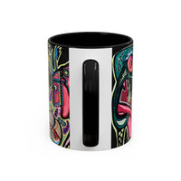 Abstract Neon DEPRESSION2.0   Monster Coffee Mug — Colorful Surreal Art Accent Mug (11/15oz)
