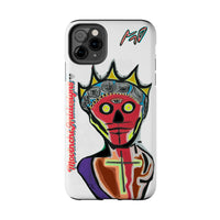 Artistic Crown KING GRAY  Skull Tough Phone Case — Colorful Abstract Guardian Design
