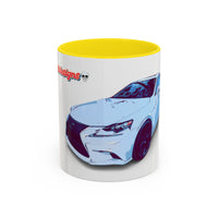 IS300 Car Lover Accent Coffee Mug – White Sports Sedan Design (11oz & 15oz)