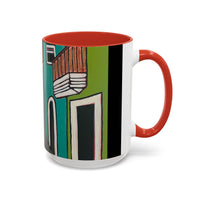 SAN SEBASTIAN2.0 Colorful Canal Houses Accent Coffee Mug — Bright European Street Art Ceramic Mug (11/15oz)