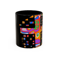 Coffee Mug — Colorful Abstract Cross Accent Ceramic Mug (11/15 oz)