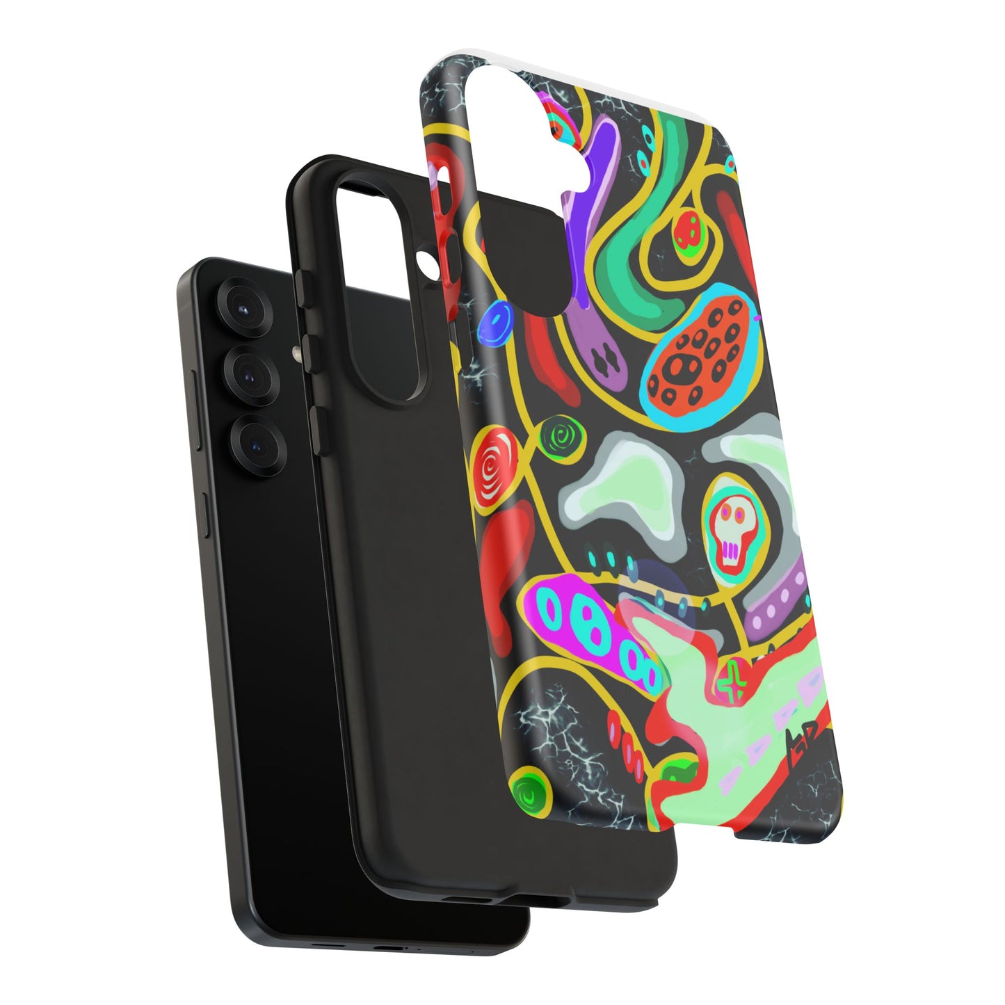 CRAZY4  Abstract Neon Skull Phone Case — Colorful Psychedelic Protective Cover