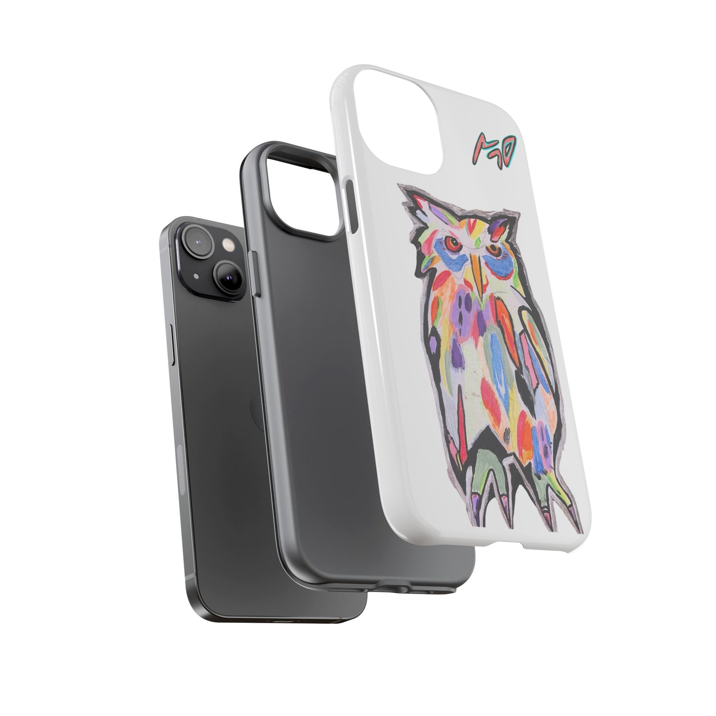 Colorful Owl Phone Case — Artistic Owl Illustration Tough Case