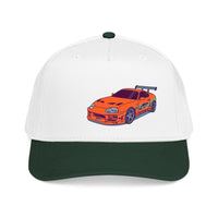 2JZ.  Retro Orange Sports Car Baseball Cap — Vintage JDM Supra Snapback
