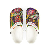 Colorful  VINCENT Skull Art Foam Clogs — EVA Slip-On Garden Shoes