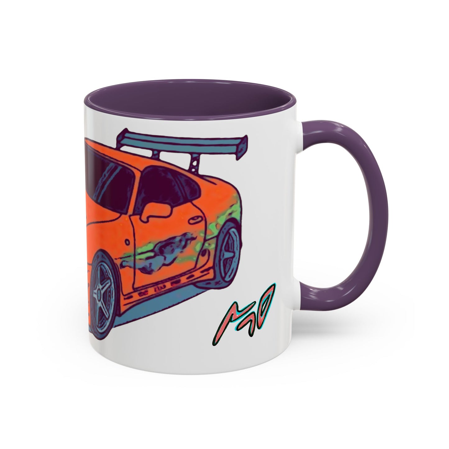 Racing Supra Accent Coffee Mug (11/15oz) — Orange Drift Car Design