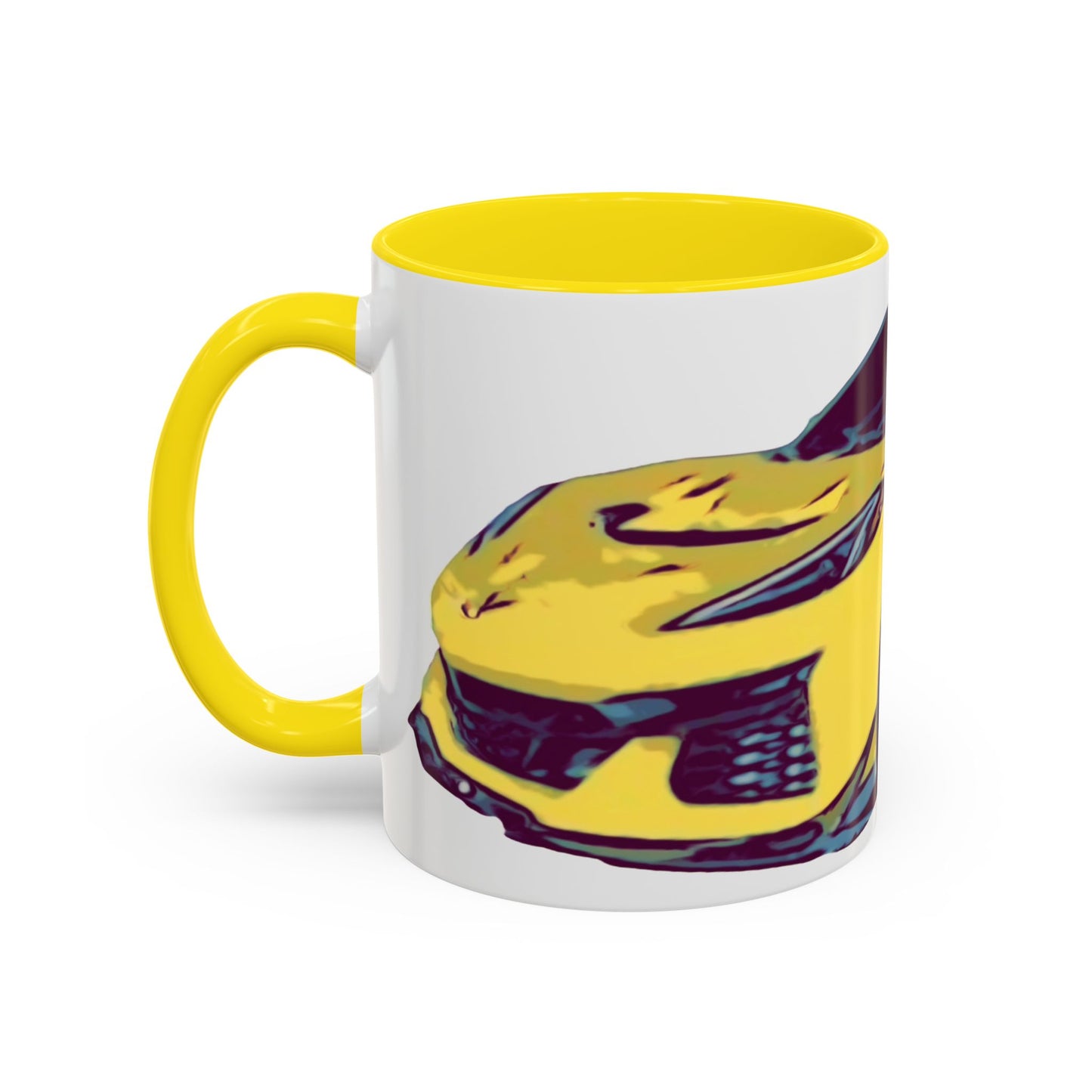 ZR1 Lover Coffee Mug — Yellow Sports Car & Boston Terrier Accent Mug (11/15 oz)