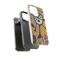 Abstract TAINO  Tribal Art Phone Case – Bold Orange Graphic Protective Cover