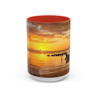 Sunset Harbor Coffee Mug — Golden Beach Sunrise Accent Mug (11/15oz)