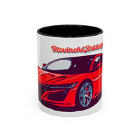 Red NSX Supercar Accent Coffee Mug — MovinchiArtDesigns Sports Car Graphic