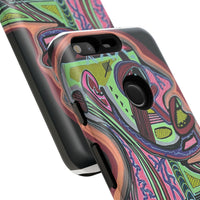 HEART ATTACK Abstract Neon Face Tough Phone Case – Vibrant Art Phone Cover