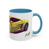 GALLARDO.  Sports Car Coffee Mug — Yellow Supercar Accent Mug (11/15oz)