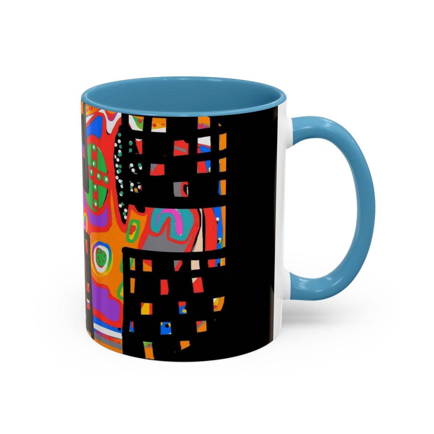 Coffee Mug — Colorful Abstract Cross Accent Ceramic Mug (11/15 oz)