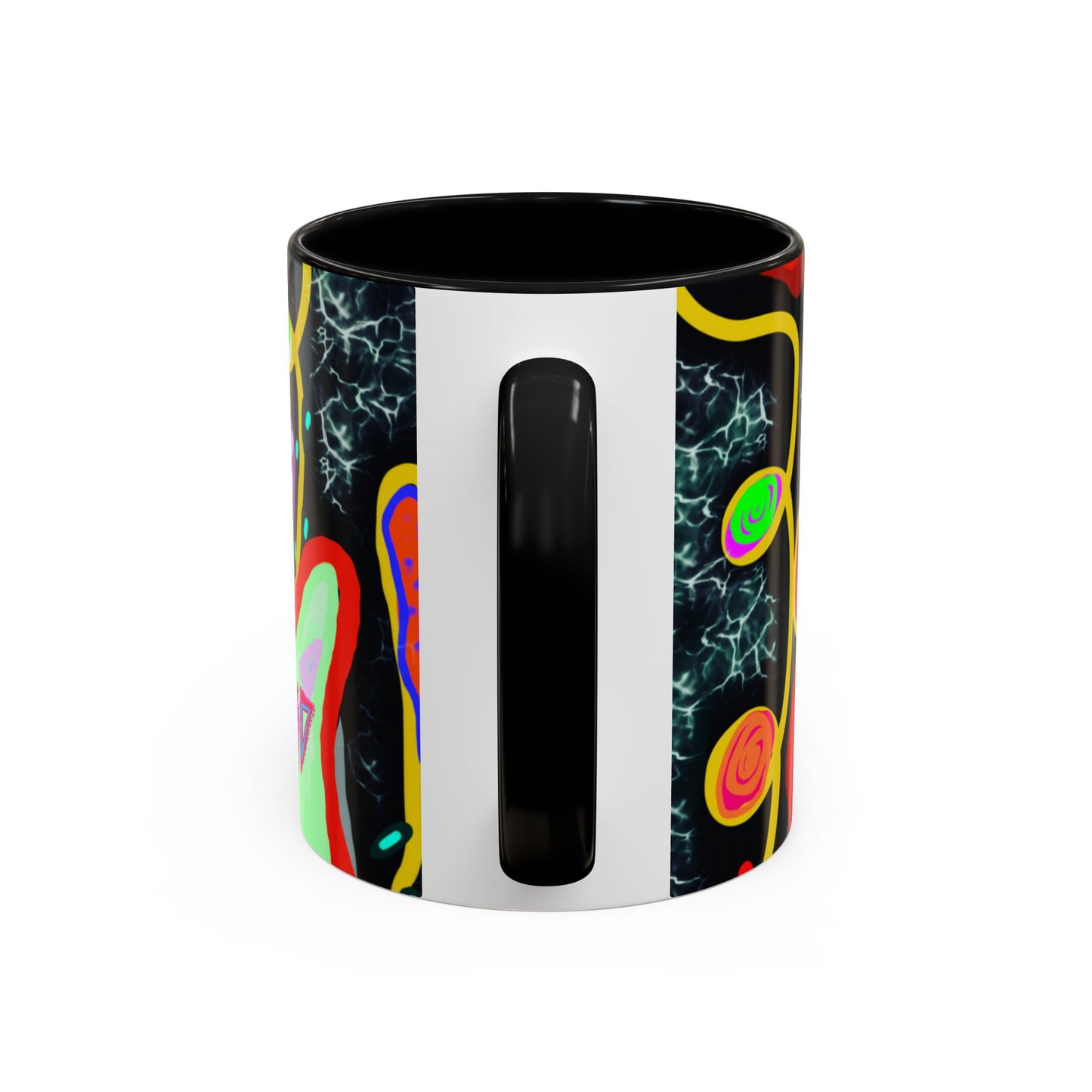 CRAZY2.0  Accent Mug — Colorful Neon Skull Abstract Coffee Cup