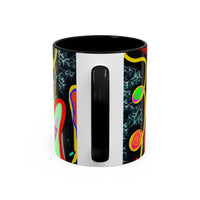 CRAZY2.0  Accent Mug — Colorful Neon Skull Abstract Coffee Cup