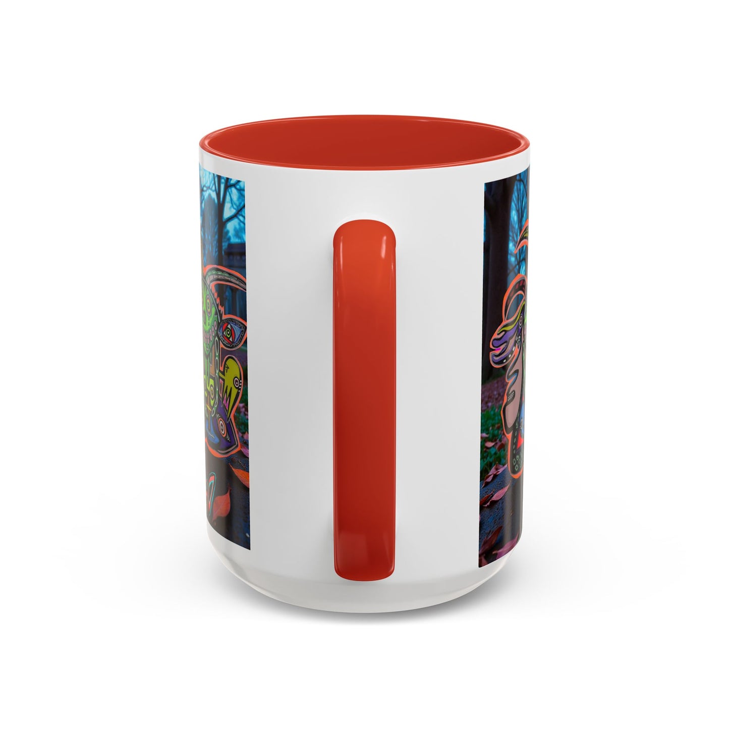 RYDER4.0  Psychedelic Forest Accent Coffee Mug – Colorful Trippy Creature Design (11/15oz)