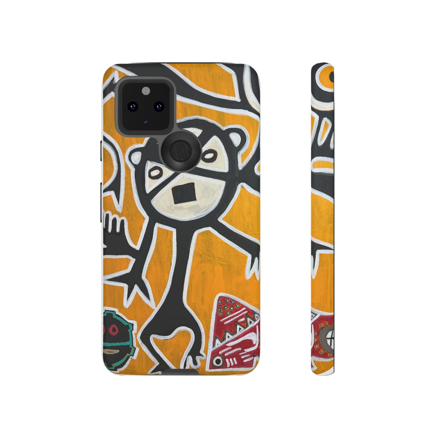 Abstract TAINO  Tribal Art Phone Case – Bold Orange Graphic Protective Cover