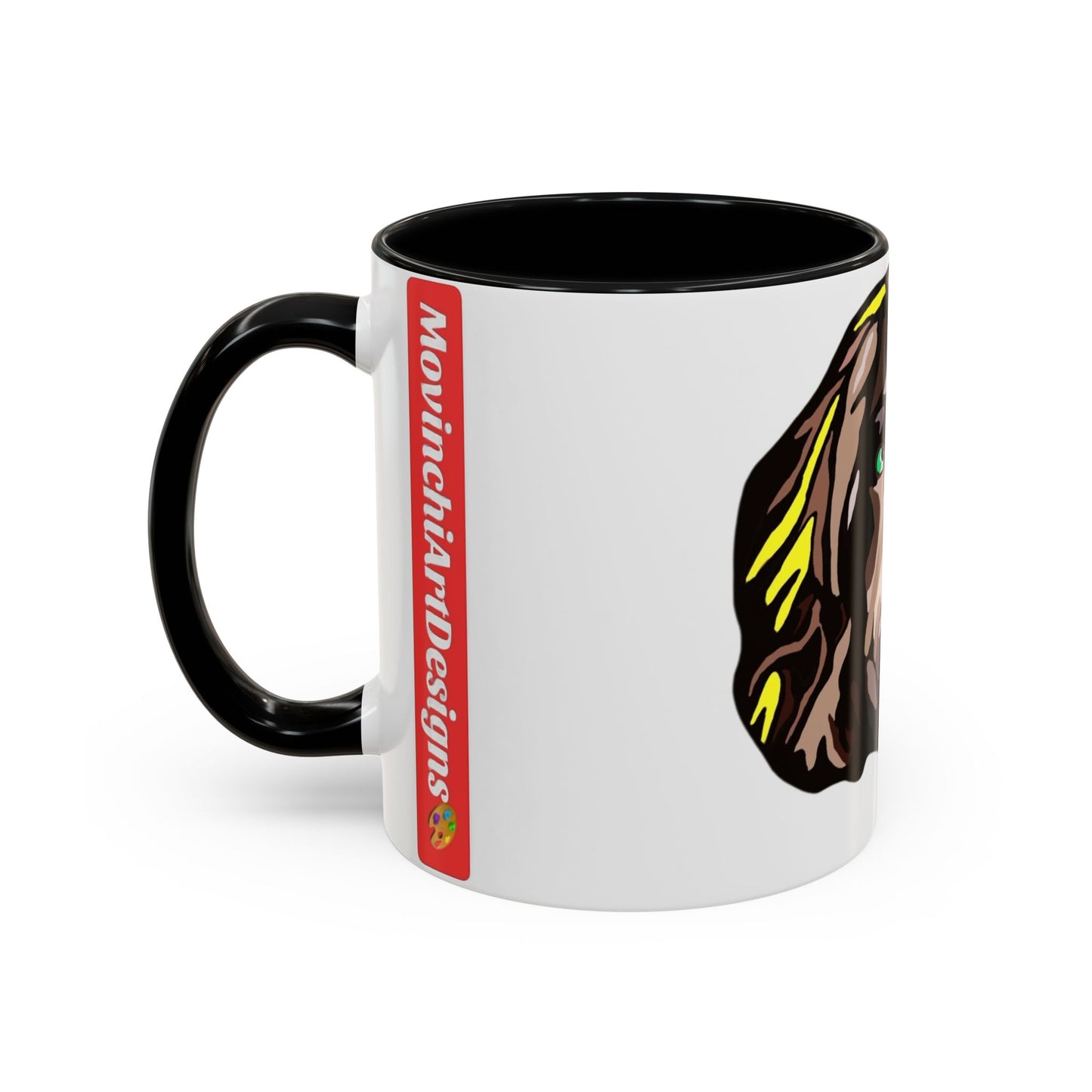 MR COCKER Dog Portrait Accent Coffee Mug — Brown Spaniel Art Mug (11/15oz)