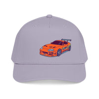 2JZ.  Retro Orange Sports Car Baseball Cap — Vintage JDM Supra Snapback