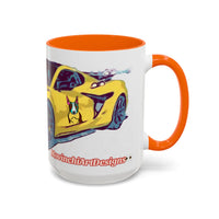 ZR1 Lover Coffee Mug — Yellow Sports Car & Boston Terrier Accent Mug (11/15 oz)