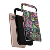HEART ATTACK Abstract Neon Face Tough Phone Case – Vibrant Art Phone Cover
