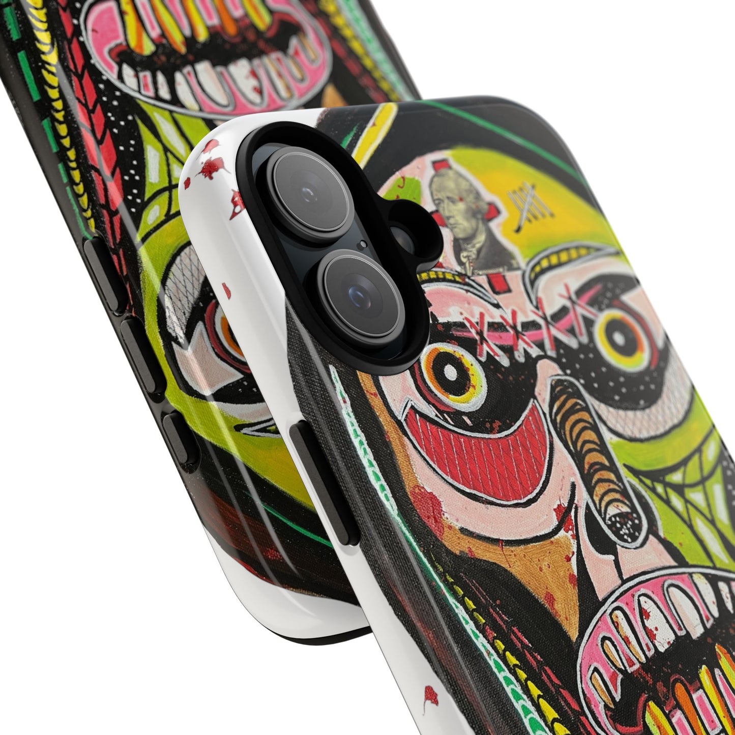 KUNTA.  Abstract Tribal Skull Phone Case — Colorful Street Art Protective Cover