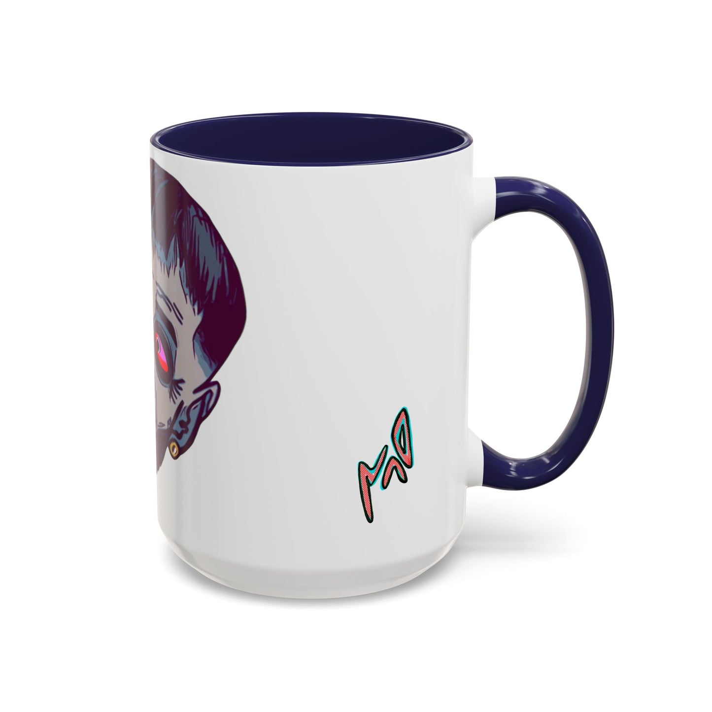 Edgy 3x  Horror Face Accent Coffee Mug (11/15oz) — 'ANAL 3X' Graphic
