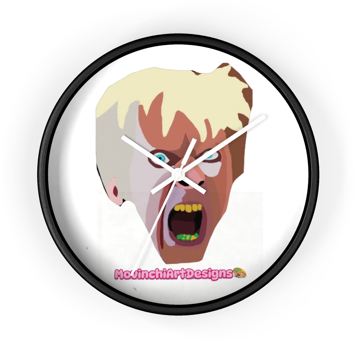 KAREN.  Screaming Face Wall Clock — Bold Pop Art Horror Home Decor