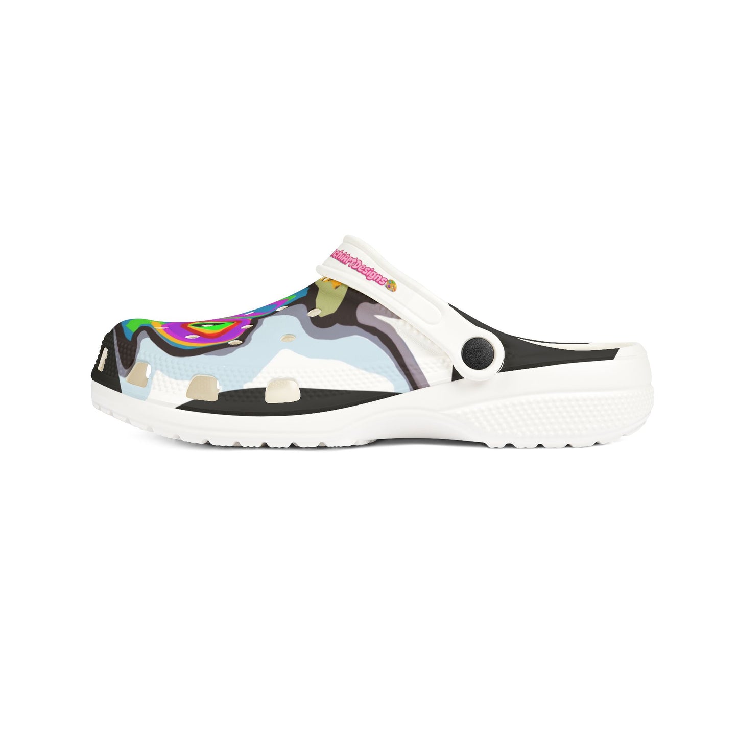 Colorful Abstract CRAZY2  Skull Clog Shoes — EVA Foam Slip-On Sandals