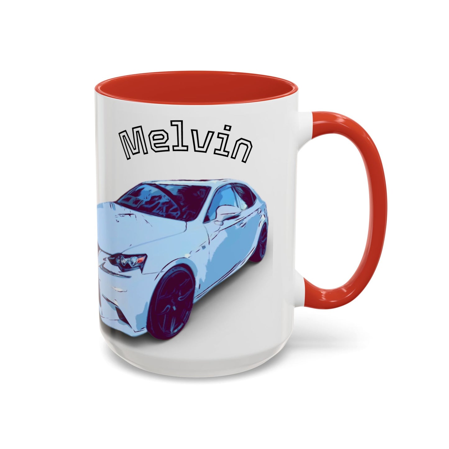 MELVIN.  Personalized Car Coffee Mug — 'Melvin' Sports Car Accent Mug (11/15oz)