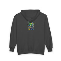 Full-Zip Hoodie with Colorful RYDER Art — Bold Graphic Zip-Up Sweatshirt