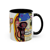 POOKIES BEAR Cat Skull Accent Coffee Mug — Day of the Dead Gothic Cat Design