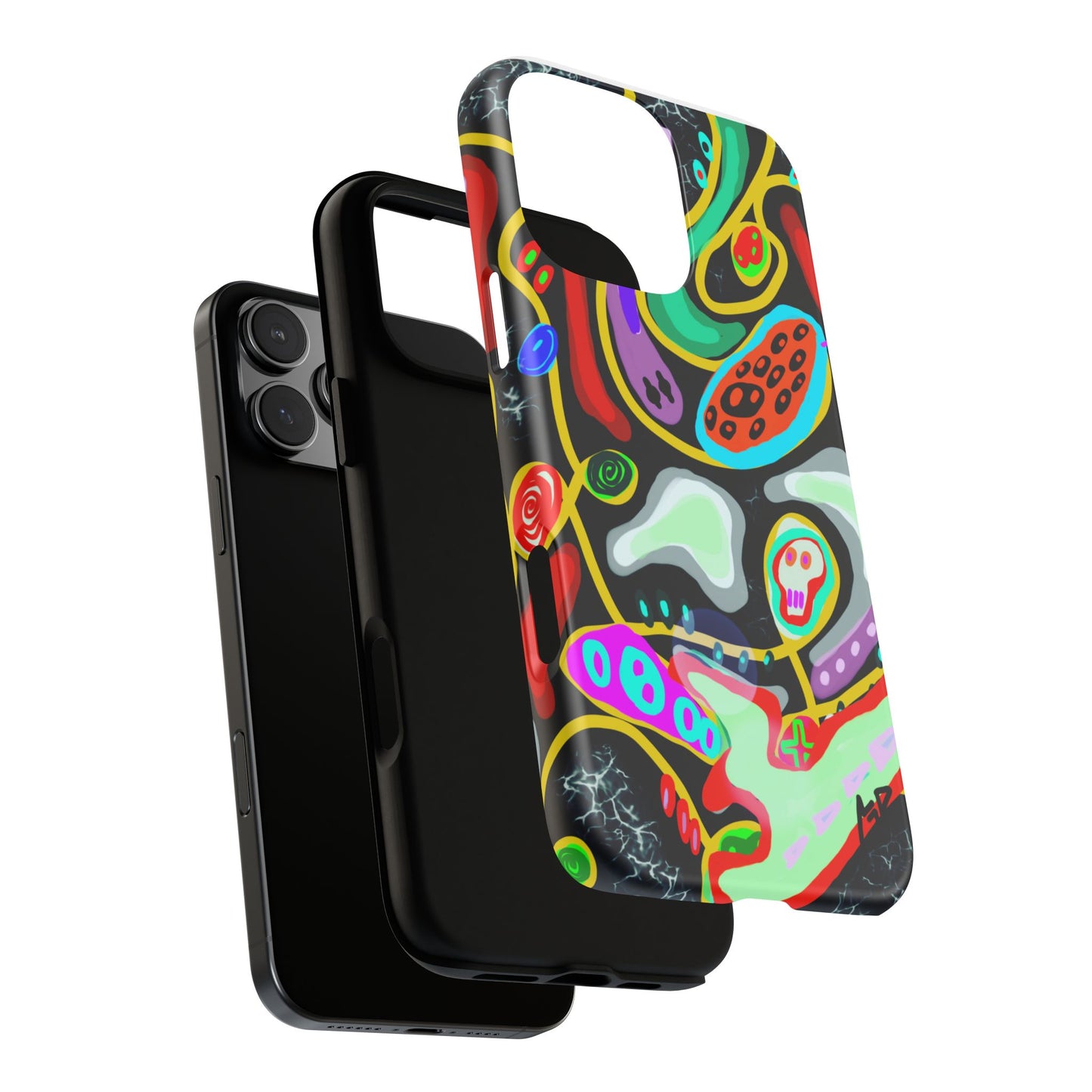 CRAZY4  Abstract Neon Skull Phone Case — Colorful Psychedelic Protective Cover