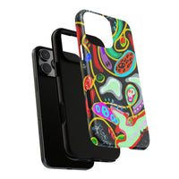 CRAZY4  Abstract Neon Skull Phone Case — Colorful Psychedelic Protective Cover