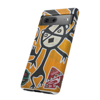 Abstract TAINO  Tribal Art Phone Case – Bold Orange Graphic Protective Cover