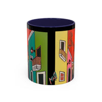 VIEJO SAN JUAN,  Colorful Cityscape Coffee Mug — Vibrant European Street Accent Mug