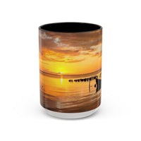 Sunset Harbor Coffee Mug — Golden Beach Sunrise Accent Mug (11/15oz)