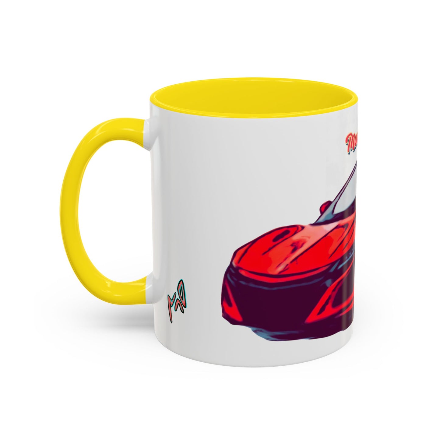 Red NSX Supercar Accent Coffee Mug — MovinchiArtDesigns Sports Car Graphic