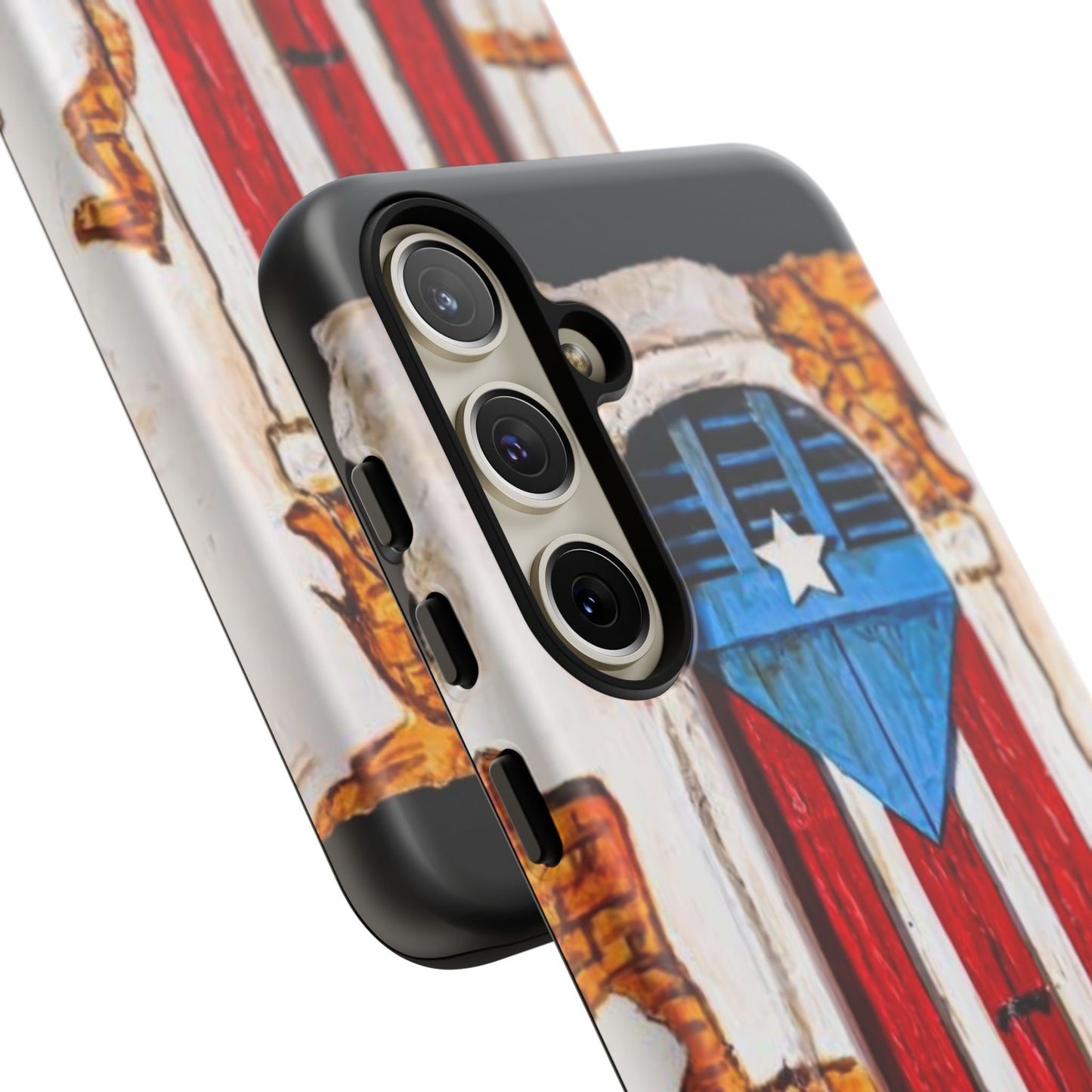 Puerto Rican Flag Phone Case - Rustic Coquí Door Design Tough Case
