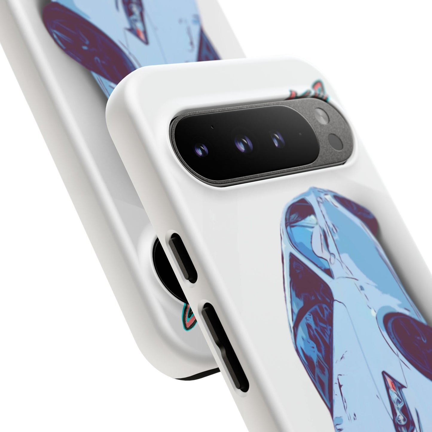 Melvin White Sports Car Phone Case - Retro Pop Art Supercar Protective Tough Case