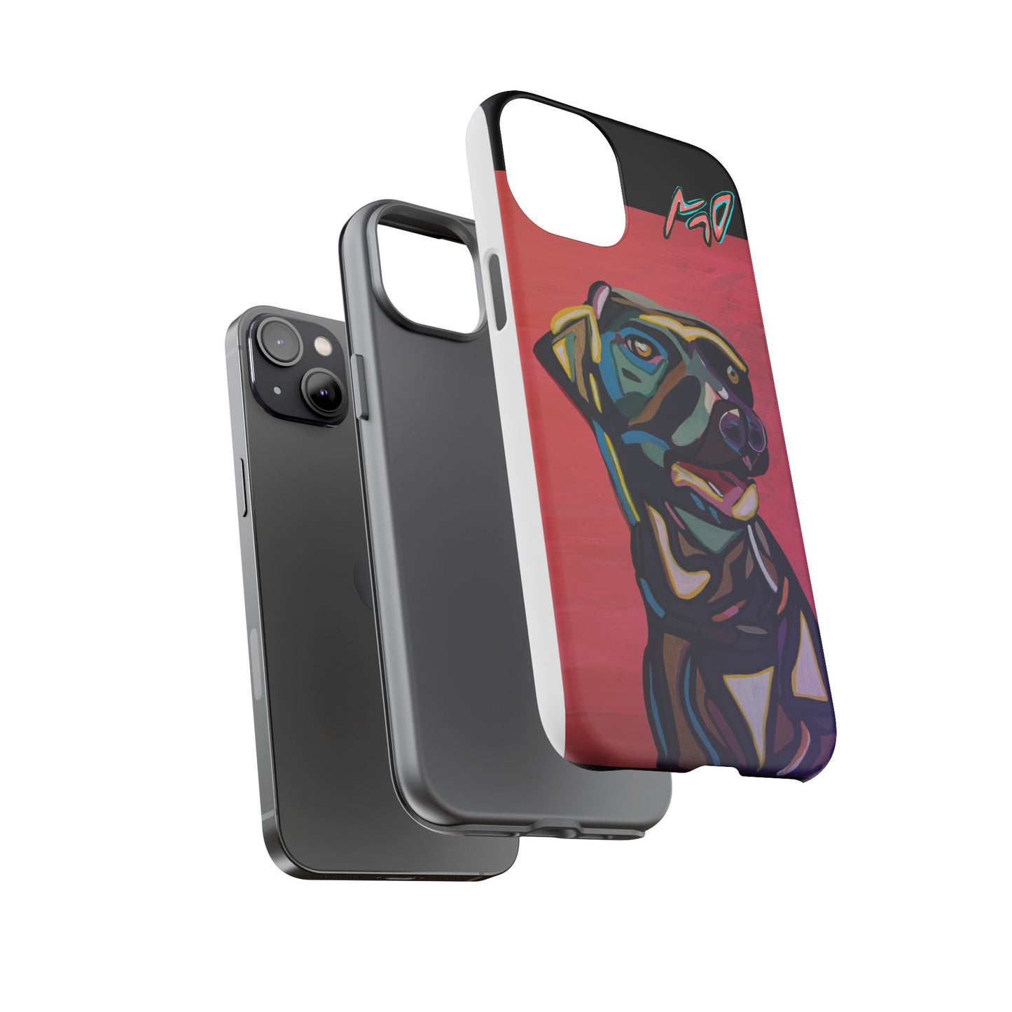 Colorful Pit LABRADOR Tough Phone Case — Vibrant Pop Art Dog Design