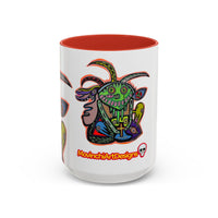 Colorful RYDER.   Abstract Jester Accent Coffee Mug — MovinchiArtDesigns