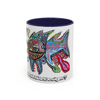 Colorful Shark Attack  Fish Accent Coffee Mug — Bold Nautical Art 11/15oz