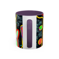CRAZY2.0  Accent Mug — Colorful Neon Skull Abstract Coffee Cup