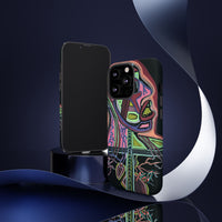 HEART ATTACK Abstract Neon Face Tough Phone Case – Vibrant Art Phone Cover