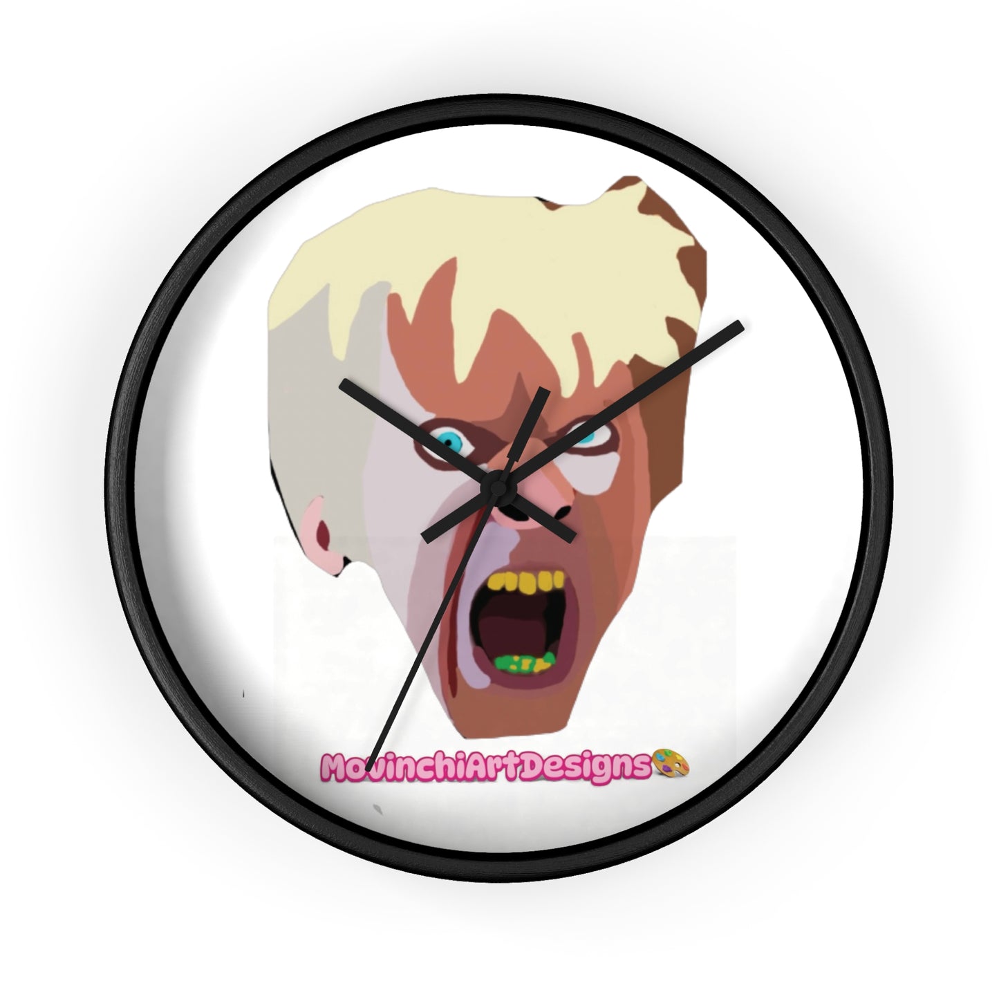 KAREN.  Screaming Face Wall Clock — Bold Pop Art Horror Home Decor