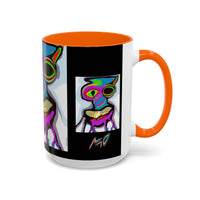 Abstract Alien Art Coffee Mug — Colorful Surreal Creature Accent Mug