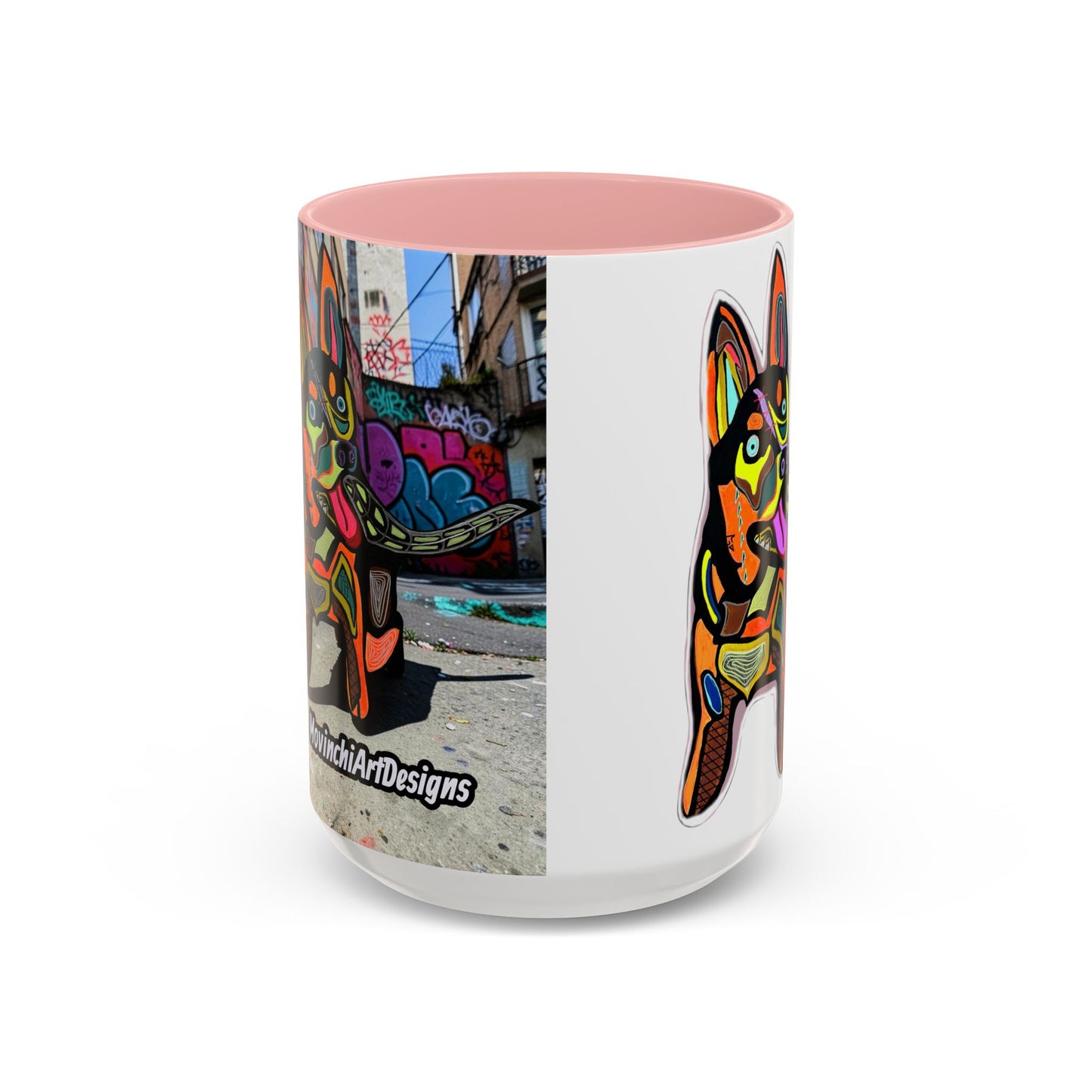 Colorful Pop Art Dog Accent Coffee Mug — Vibrant French Bulldog Design (11/15 oz)